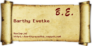 Barthy Evetke névjegykártya